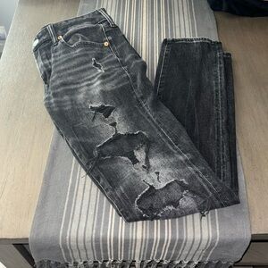 Men’s Distressed Skinny Leg American Eagle jeans